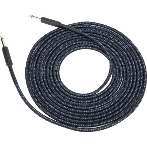 Câble Instrument de Musique Blindage Tressé Rallonge Audio Jack avec Fiche Nickelée 6 Mètres (Bleu) (1/5)