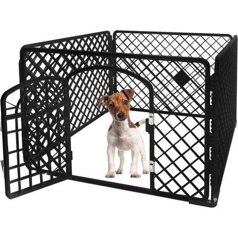 Northix Parque plegable Purlov negro 90x90x60 cm (1/5)