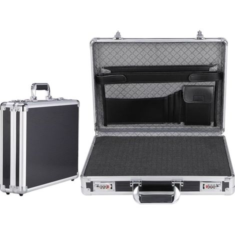 Petit coffre-fort Mot de passe boîte sac à outils Document Portable boîte à outils matériel outils boîtes de fichiers ensemble complet porte-documents valise organisateur sécurité(Large Black Sponge) (1/5)