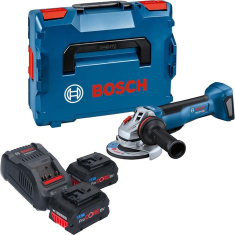 Meuleuse d'angle sans fil Bosch GWS 18V-10 P Professional 18 V 125 mm sans balais + 2 batteries ProCORE 8,0 Ah + chargeur + L-Boxx (1/5)