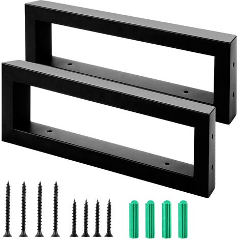 2 Pack Basin Brackets Wall Mounted Metal Basin Console Bracket Washbasin Bracket Multipurpose Wall Brackets (Black, 30cm/2pcs) (1/5)