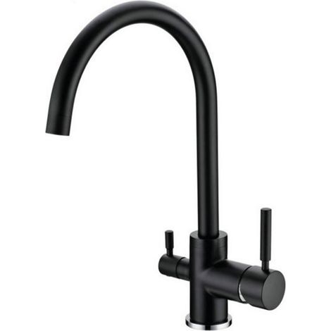 Rubinetto da cucina Shurity 350 3 vie 3/8” Nero Opaco (1/4)