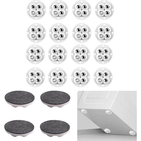 Lot de 20 Roulettes Miniatures Pivotantes Autocollantes, Roulettes à Billes 360° avec 4 Billes en Acier, Roulettes Compacts pour Divers Usages