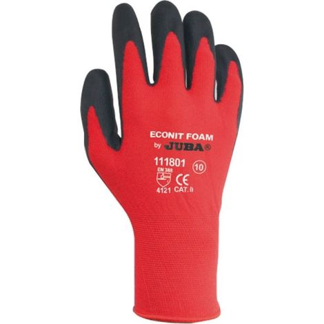 111801/9 GUANTE NYLON/FIBRA LYCRA PALMA Y MEDIO DORSO RECUBIERTO DE NITRILO FOAM R - JUBA