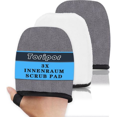 Auto Innenraum Scrub Pads 3er Set, Mikrofaser Reinigungsschwamm für Cockpit, Kunststoff, Leder (1/5)