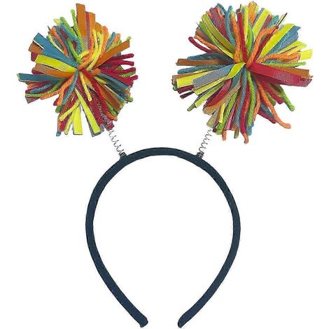 Bandeau décoratif à pompon en fourrure pour fille, bandeau amusant, serre-tête à pompon duveteux pour Halloween, Noël, anniversaire-Mix Color