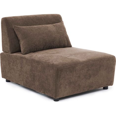 Fauteuil pour canapé modulable dossier ajustable 85 cm chocolat - Callisto