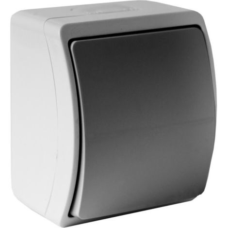 Interruttore singolo per montaggio a superficie 10A IP44 frassino/grafite 151-08 DV 8189 (1/2)