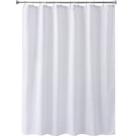 Rideau de douche - Anneaux de suspension inclus - Polyester - Lavable - Imperméable - Résistant à la moisissure - 100 x 200 cm - Blanc (1/5)