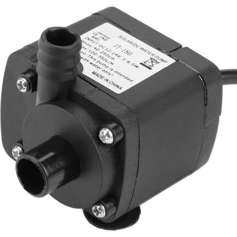 Mini pompe à eau CC sans balais et silencieuse pour chauffe-eau solaire et aquarium 24 V -40 °C à 100 °C (1/5)