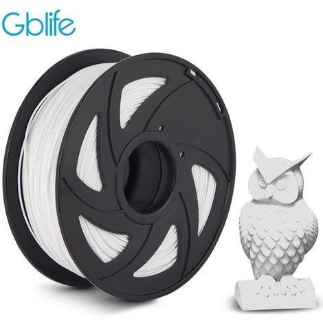 Filament d\'imprimante 3D PLA 1.75mm 1KG Blanc - GBlife - Excellente qualité d\'impression et finitions brillantes (1/4)