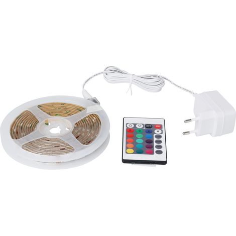 Ruban lumineux LED multicolore avec télécommande 3 m Transparent