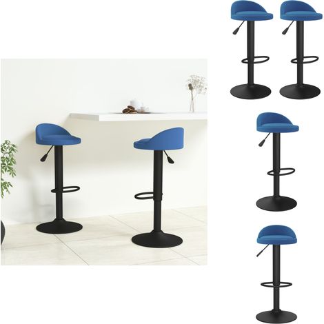 Tabourets de bar lot de 2 bleu velours - Tabouret De Bar - Chaise De Comptoir - Fauteuil De Bar - Meuble De Salon - Mobilier Contemporain (1/5)