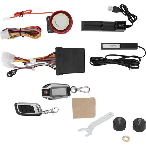 Kit Alarme Moto 2 Voies avec Écran LCD, PKE 12V Multifonction, Système Antivol pour Véhicule Tout-Terrain (1/5)