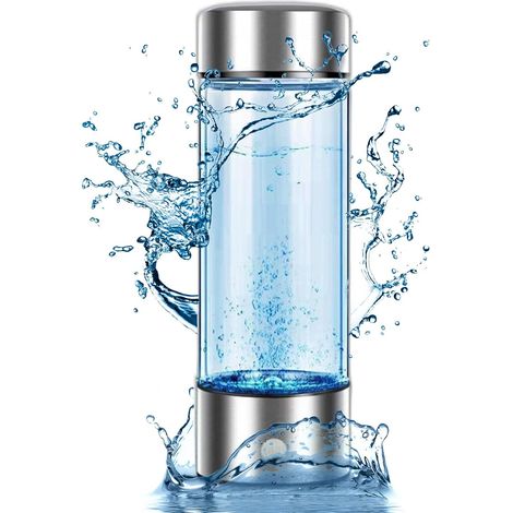 Bouteille d'eau hydrogène 2024, électrolyse en verre borosilicate haute qualité, santé pour toute la famille, 420 ml, purificateur portable (1/4)