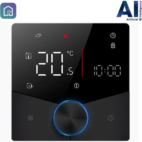 Termostato Smart WiFi Beca BHT-009GALW-AI con Intelligenza Artificiale  Nero (1/5)
