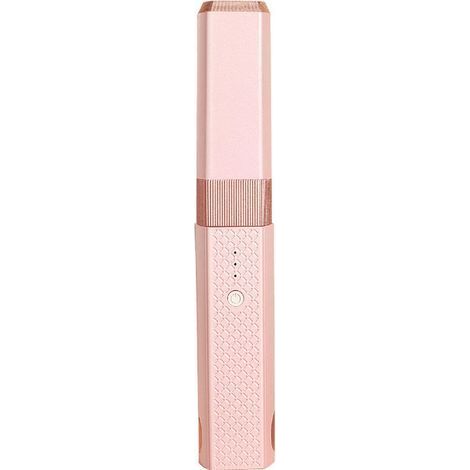 Longziming - Mini lisseur et boucleur sans fil 2 en 1 - Appareil de coiffure sans fil - Chauffe rapide - Protège les cheveux des dommages - Appareil de coiffure de voyage - Compact et portable - Rose (1/5)