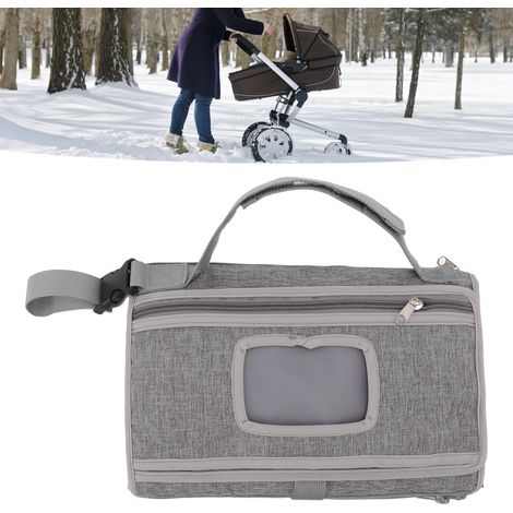 Hängende Wickelauflage für Kinderwagen, wasserdichte und multifunktionale Wickeltasche, grau (1/5)