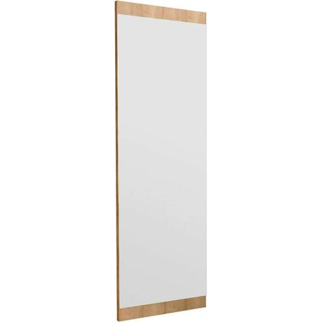 Dmora - Miroir Dprenn, Verre miroité, Objet d'ameublement mural, Décoration avec miroir, 40x2h120 cm, Chêne