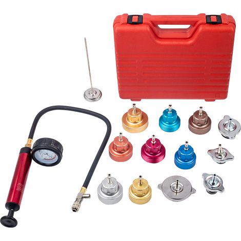 14pcs Radiator Cooling System Pressure Tester Gasket Water Tank Leak Adapter Kit (1/5)