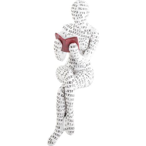 Figurine en résine représentant une femme lisant, ornement innovant en résine moulée, idéal pour décorer une étagère ou une maison. (1/5)