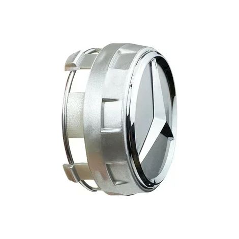 (75 mm argent) - 4 enjoliveurs centraux de roue surélevés noirs et rouges de 75 mm, compatibles avec Mercedes-Benz AMG A0004000900 (1/2)