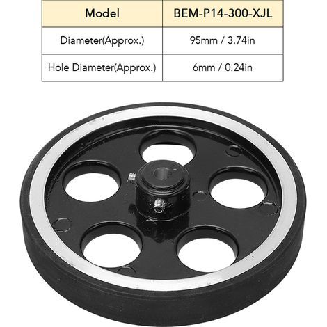Roue de compteur de longueur, diamètre de trou de 6mm, encodeur, accessoire pour le comptage et la mesure BEM-P14-300-XJL (1/5)