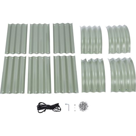 Kit de lit de jardin surélevé, jardinière en métal Durable et élégante avec pièces d'installation pour légumes et fleurs, boîte de sol vert clair (1/5)