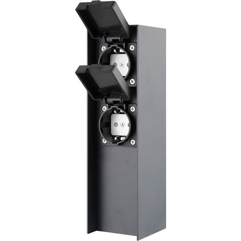 Gartensteckdosensäule mit 2T IP44 Abdeckungen