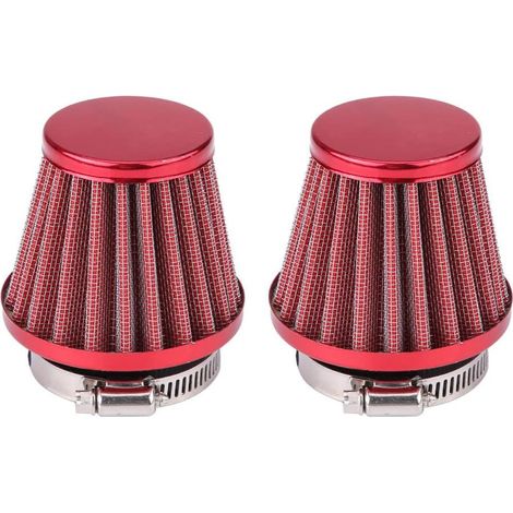 kits de filtros de aire universales rojos para motocicleta, 48 mm, 49 mm, 50 mm, con abrazadera, para carburador. (1/5)