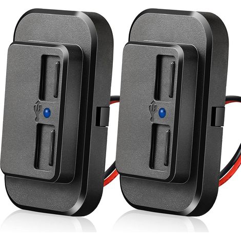 2pcs 12V USB Automotive USB Panel Mount 12V USB Outlet Multi Switch Panel Car Outlet Socket Power Double Port 12V 24V Quick Car Port for Cars Bus ATV RV Boat Truck,  3.1 A (1/5)