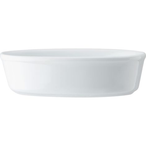 Mikasa Chalk Plato ovalado para tortas y empanadas, Blanco, Plato grande de porcelana para tortas, 18cm - Apto para horno, Plato hondo para tartas saladas y dulces, Apto para lavavajillas