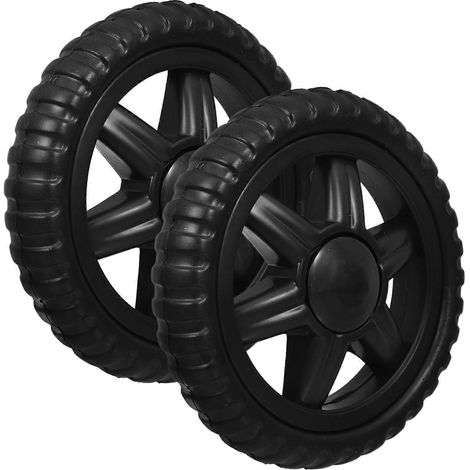Lot de 2 roulettes robustes en caoutchouc pour chariots, remorques, barbecues, poussettes et roues industrielles. (1/5)