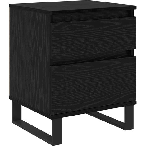 Maison Exclusive - Armadio da Notte Rovere Nero 40 x 35 x 50 cm Legno multistrato (1/5)