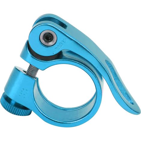 Collier de selle de vélo 28,6mm en alliage d'aluminium, pince de tige de selle durable, accessoire vélo bleu (1/5)
