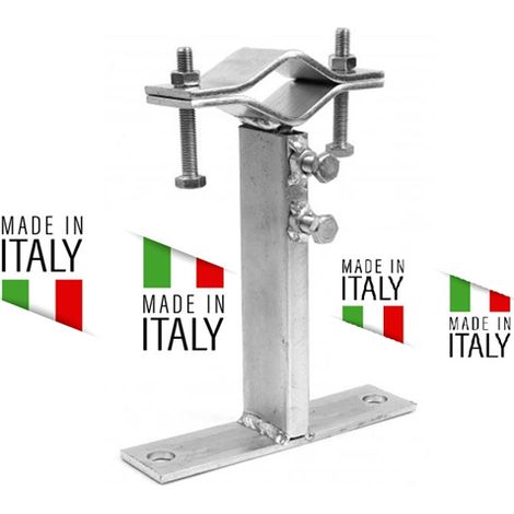 Staffa Zanca Tipo Emilia Fissaggio Antenna Palo Tv Regolabile Da 15 A 25 Cm (Cm 25) 25 CM