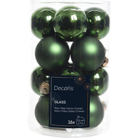 kaemingk KAEMINGK - Box sfere vetro verde pino 3.5 cm Cod. 010363 (1/2)