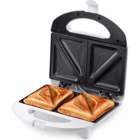 Appareil Croque Monsieur et à Sandwich, 750W, Plaques Antiadhésives, 2 Sandwichs, Sans BPA, White (1/5)