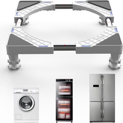 Socle pour lave-linge Universel Socle réglable pour lave-linge séchant, Socle pour lave-linge, charge d'ours 300kg, Largeur réglable 46-65cm, Hauteur 9-12cm (1/5)