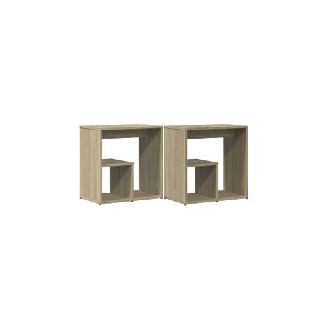 Tables d'appoint 2 pcs chêne sonoma 50x30x50 bois ingénierie (1/5)