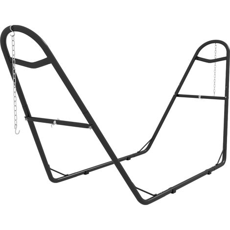 Support de Hamac - Outsunny - pour 2 Personnes - Cadre en Métal Portable et Réglable - pour Hamacs de 2,75 à 4,3m - Noir