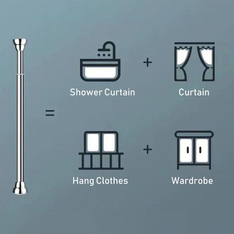 Tringle à rideau à ressort antidérapante de 12 à 18 pouces, extensible sans perçage, poteau de suspension pour placard de bain, pour fenêtres ou douche, salle de bain. (1/5)