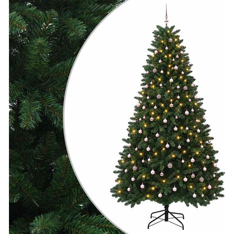 Sapin de Noël artificiel vert moyen avec boules 270 cm 600 LED vidaXL