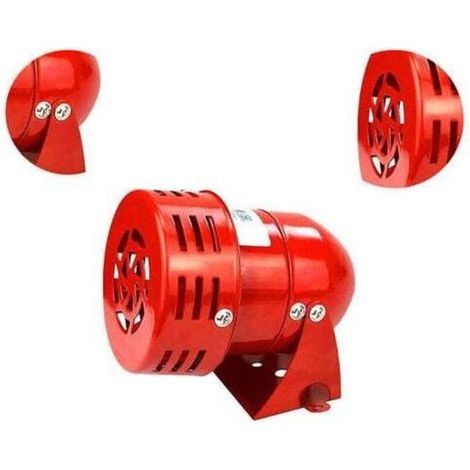 Sirène alarme 220V puissante sirène extérieure alarme 120dB rouge moteur fil Sirne métal corne industrie bateau alarme Ruikalucky (1/5)