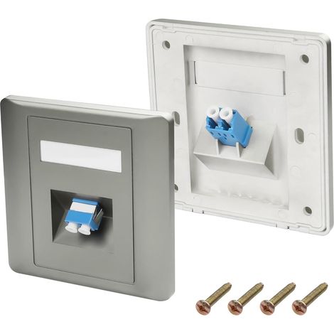 Lot de 2 Plaques Murales à Fibre Optique Duplex LC - Coupleur de Panneau de Brassage - Module Multimode Monomode - Prise pour Réseau LAN (1/5)