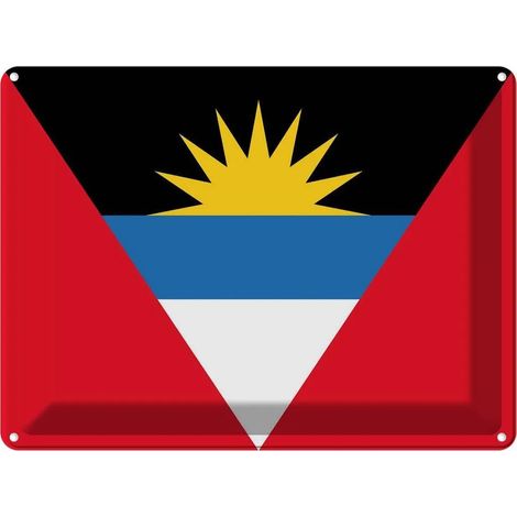 Plaque métallique 30x40 cm Drapeau et armoiries d'Antigua-et-Barbuda (1/5)