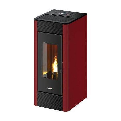 Pelletofen Indaco 11, Stahl Farbe: bordeaux