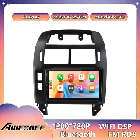 AWESAFE 4G Autoradio Android 13 4GB+64GB für Volkswagen Polo (2001-2009) 9'' Touchscreen mit CarPlay GPS Bluetooth Android Auto