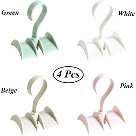 4 Pièces Porte-Cravate, Rotatif Sac à Main Cintre, Cintre Armoires Écharpe Crochets, Cintre Sac Rotatif, Plastique Cintre de Sac Rotatif pour Sac, Sac à Dos, Sangle, Écharpe (4 Couleur (1/5)