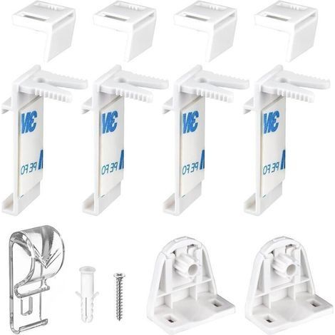 Support de Fixation pour Store Enrouleur Double Sans Perçage Compatible PVC Bois Fenêtres Battantes Lot de 2 - (1/5)